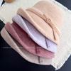 Thousand Gold Wind Soft Waxy Small Bow Fisherman Hat Children Autumn and Winter Cashmere Blended Knitted Hat Retro Wool Basin Hat