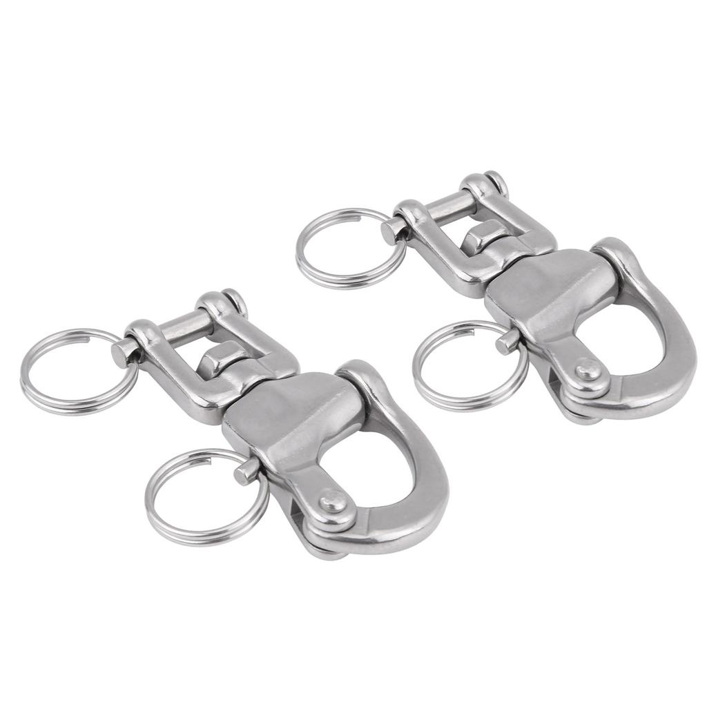 2PCS Swivel Eye Snap Shackle Stainless Steel Quick Release Boat Chain Eye Jaw Swivel Snap Shackle Hook