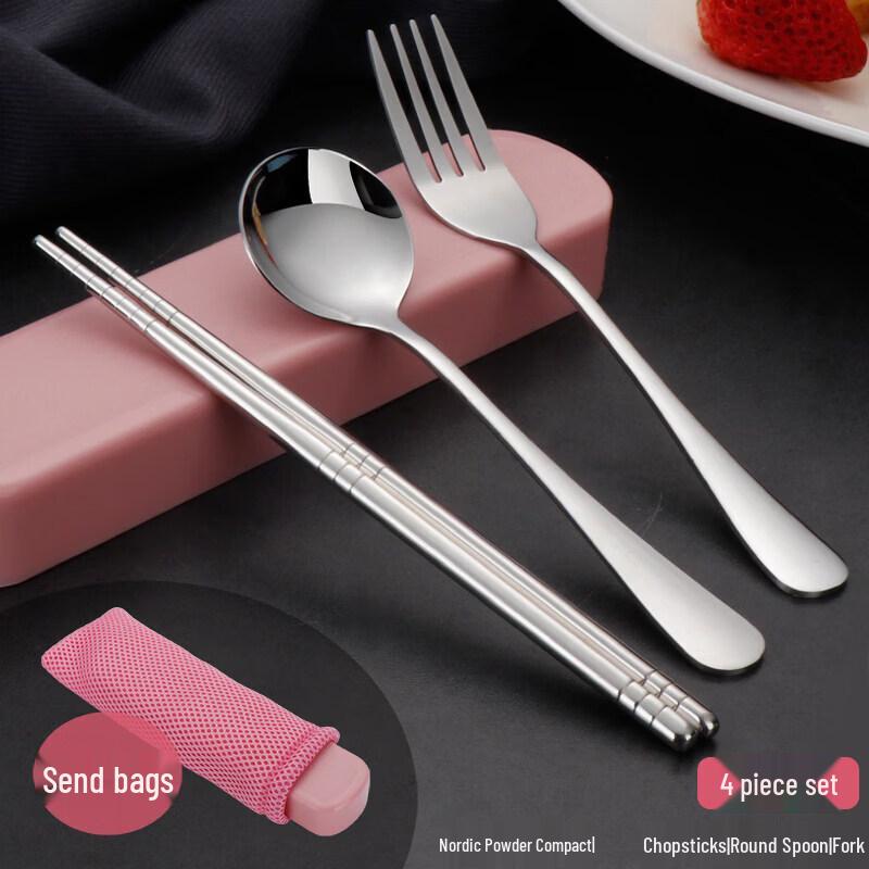 Qiqei 316 Stainless Steel Portable Chopsticks & Spoon Set