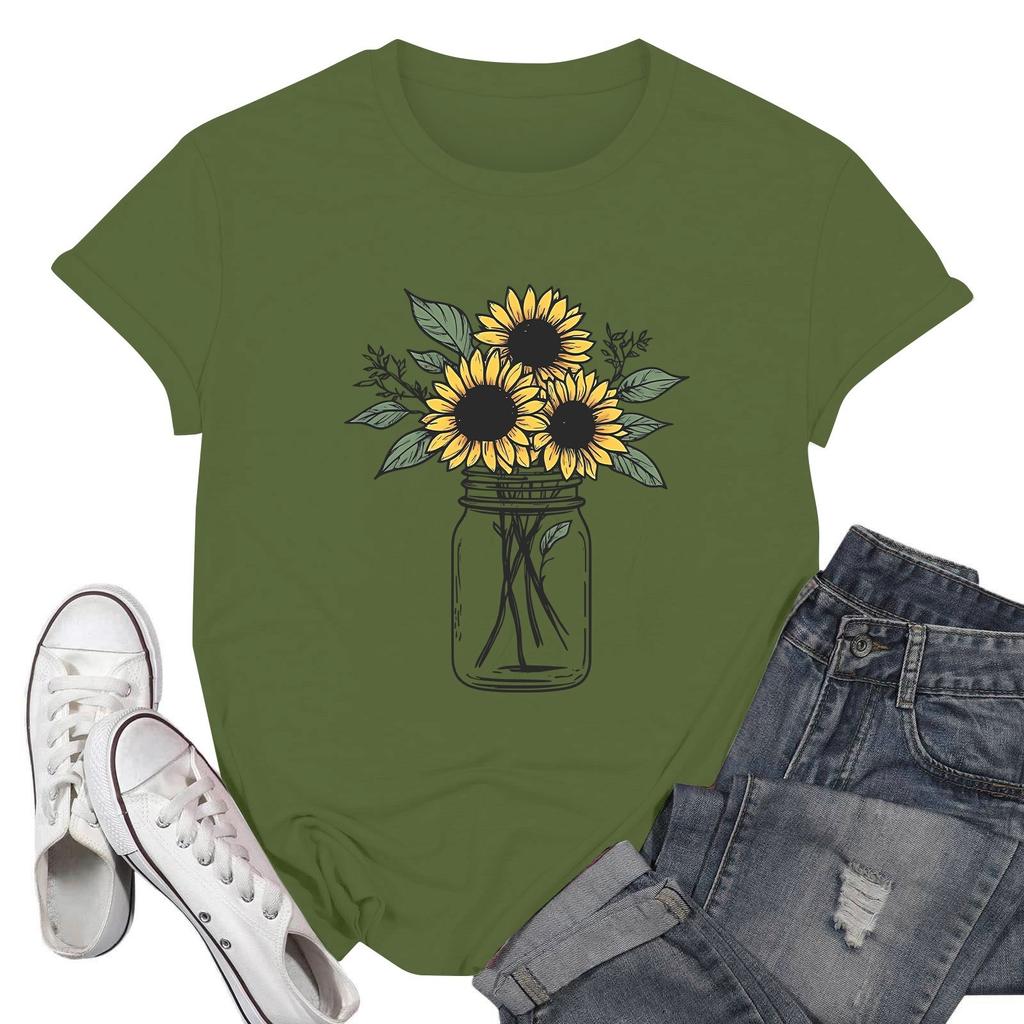 Dámská móda Ležérní Tištěné Krátký rukáv Kulatý výstřih Pulovry