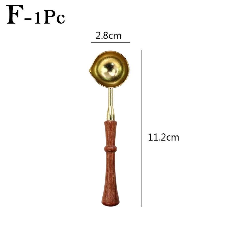 Siegelwachslöffel Hitzebeständiger Holzgriff Retro Wachsstempel-Löffel Feuermalfarbe Schmelzen Brennstempel Briefumschläge Karte Metallwerkzeug