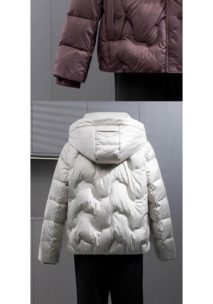 Schicke Daunenjacke mit Kapuze in Übergröße für Frauen mittleren Alters und ältere Frauen – Kurzer Wintermantel