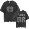 Vintage Washed Ateez Yunho Kpop Band Album 2026 TShirt Mens Women Hip Hop Loose Korean Fashion Short Sleeve T Shirt Streetwear
