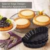 6 Pcs Cake Baking Pan Tart Pan Baking Mold 4 Inch Non-stick Removable Bottom Mini Tart Tins Cases For Kitchen Tableware