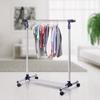 Coat Rack Clothes Rack with Casters Height-Adjustable and Extendable Clothes Rail Drying Rack Free-Standing Wardrobe for Entrance Area Stainless