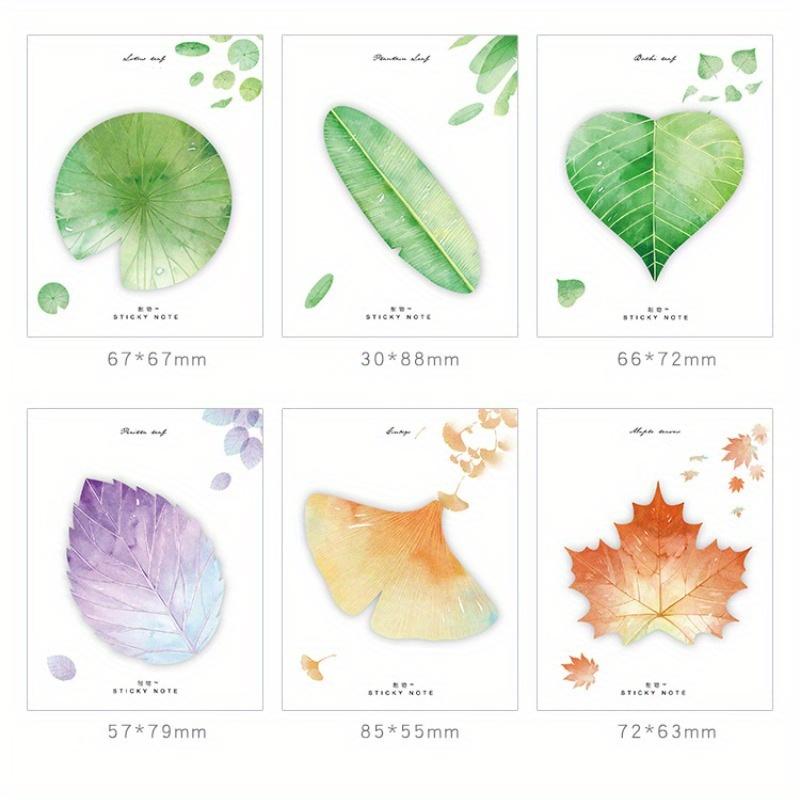 Various Leaves Collection Self-Adhesive N Times Memo Pad Sticky Notes Bookmark Stationery Office School Supplies