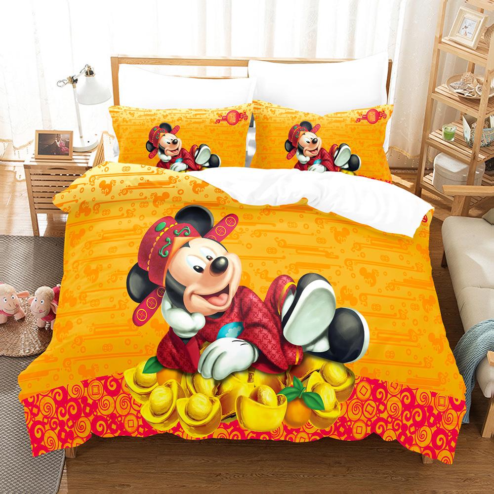 3D Cartoon Animation Bedding Three-Piece Digital Printing Microfiber Polyester Cotton Quilt Cover