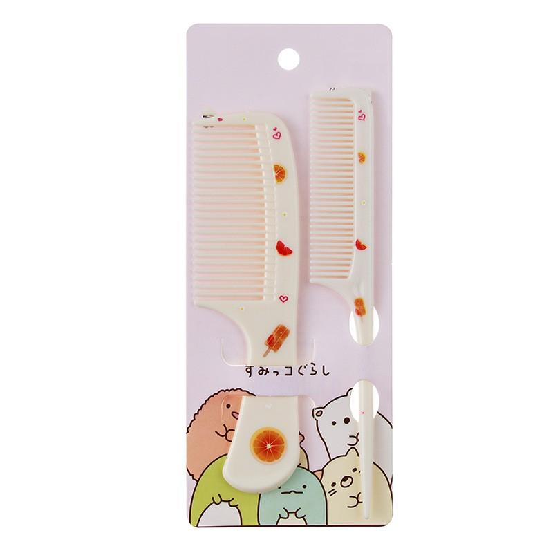 2 piezas/set Peine de peluquería lindo para niños Peine de cola puntiaguda antiestático para niñas Peine para el cabello con forma de fruta de fresa Peine para el cabello de niños