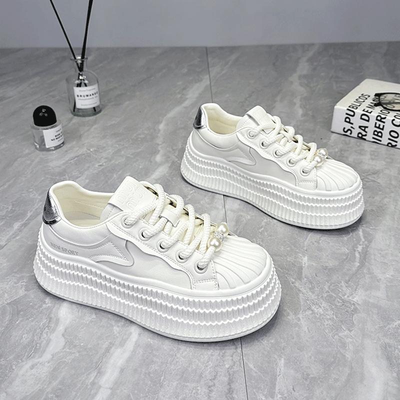 Shoes Casual Female Sneakers 2024 Women's Clogs Platform Modis Sports Creepers Small New Breathable Leisure Lace-Up