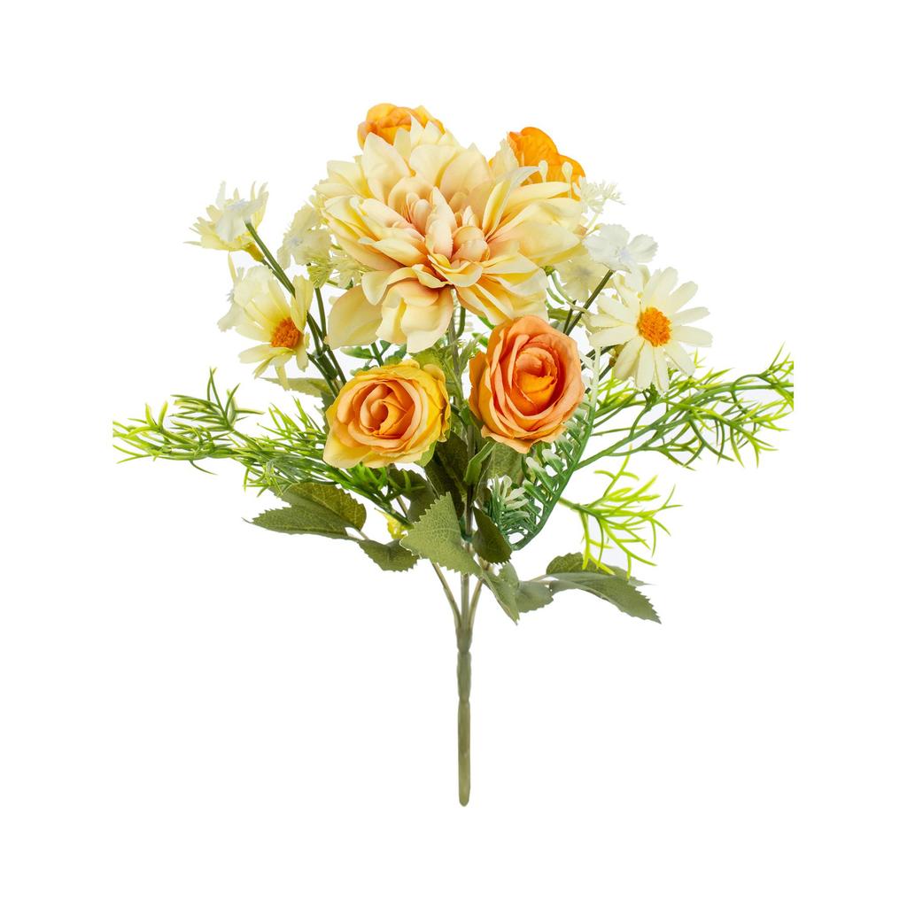 Artificial Rose Flowers Wedding Home Room Table Decor Bridal Bouquets Garden Fake Silk Dahlia Hydrangeas Vase Outdoor Diy Gifts