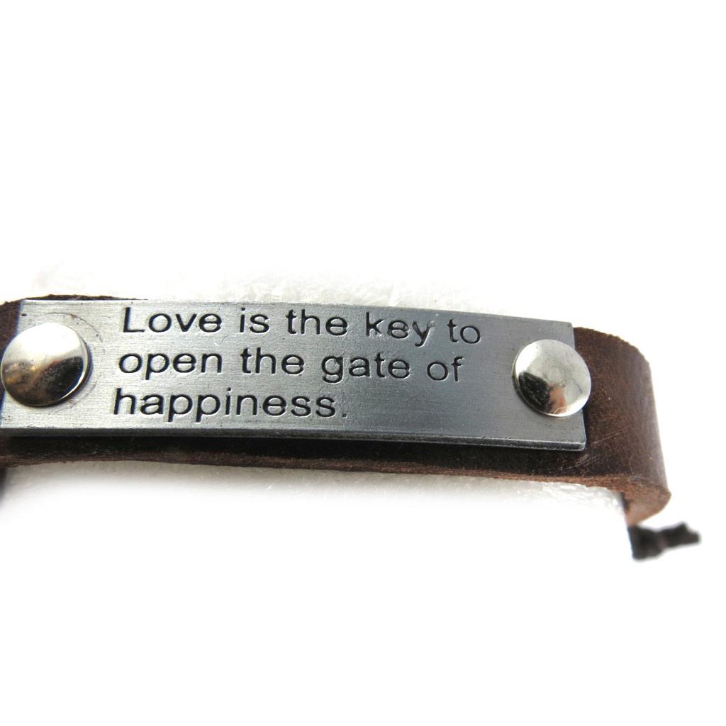 Les Trésors De Lily [K7094] - Brown 'Peaceful' Leather Bracelet - 1 Cm