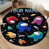 Among Us Custom Name Round Area Rug,Carpet Rug for Living Room Bedroom Sofa Playroom Decor,Non-slip Floor Mat