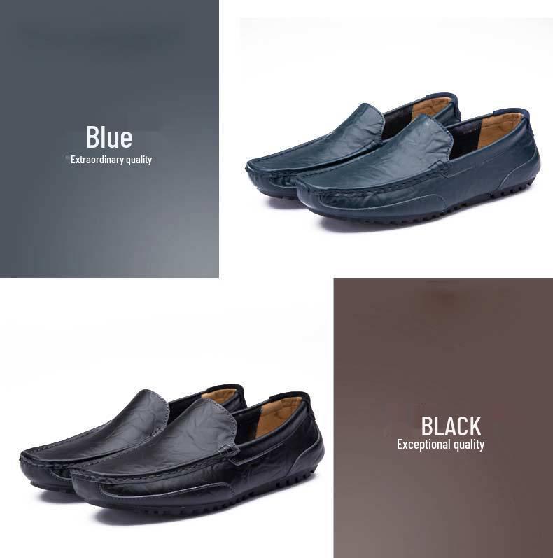 British Style Men's Plus Size Leather Driving Moccasins for Spring & Autumn