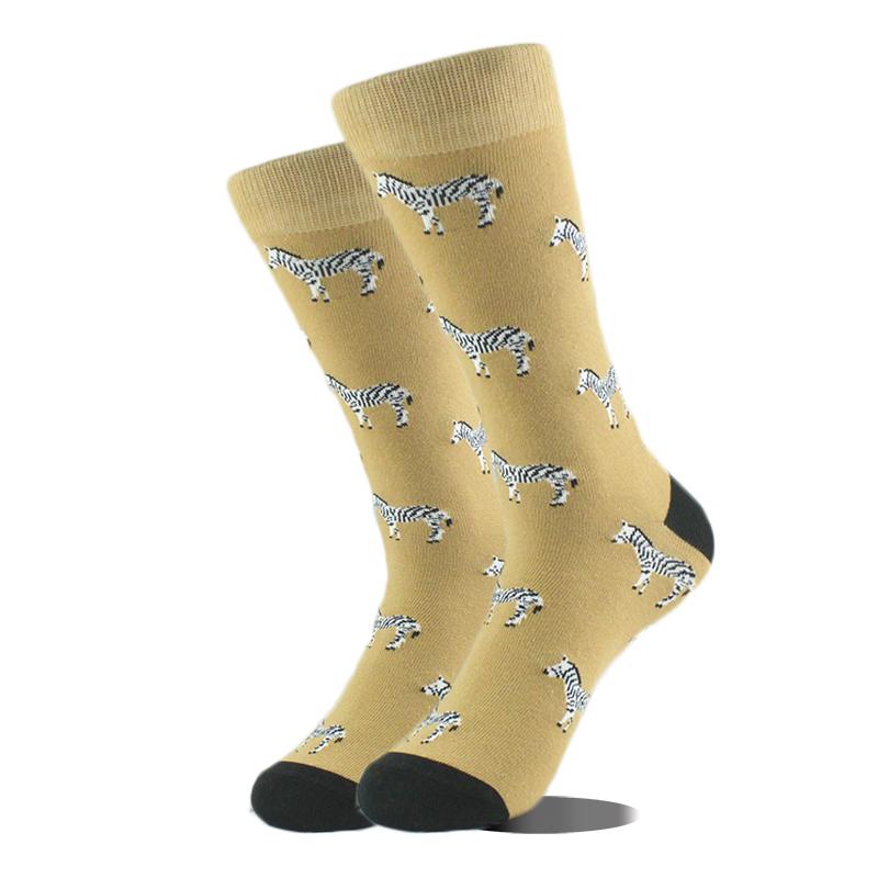 Happy Design Funny Socks Men Unisex Sheep Beer Dinosaur Pattern Sokken  Divertidos Jacquard Calcetines Unisex Hip Hop Skateboard