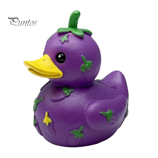 Bürotischzubehör Lustige Orange Aubergine Ente Figur, Obst Gemüse Harz Statue, Entzückende Einzigartige Geburtstagsgeschenke Dekoration für Auto Armaturenbrett Zuhause