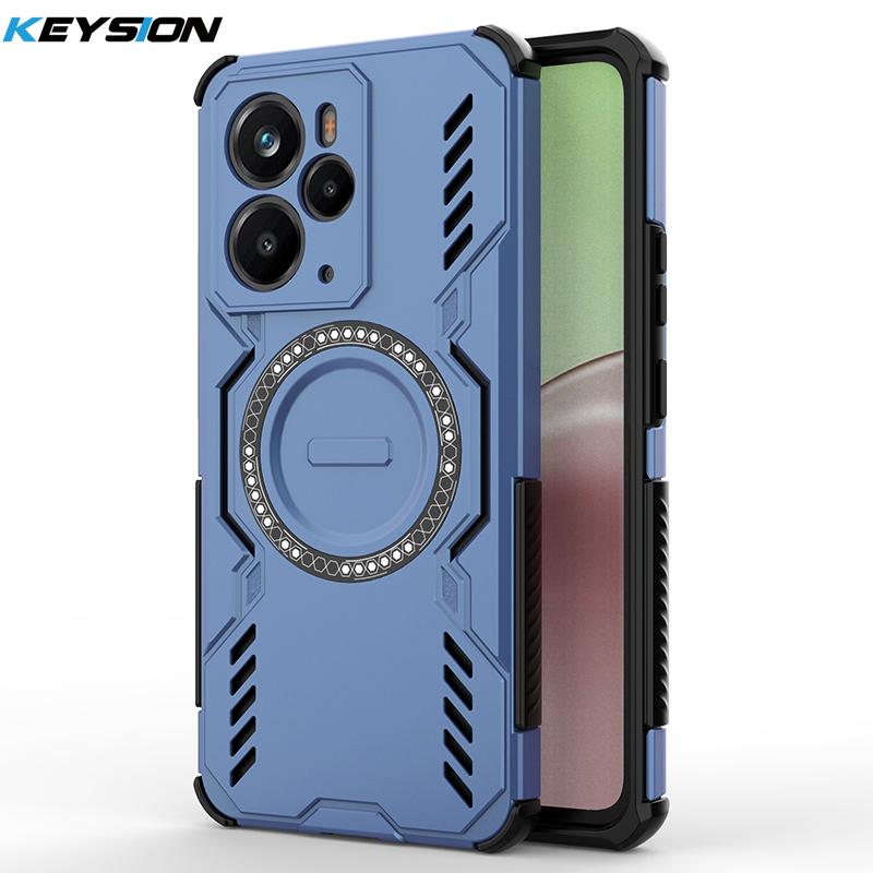 KEYSION Hollow Heat Dissipation Case for Realme 14 Pro+ 5G Magnetic Cooling Shockproof Phone Cover for OPPO Realme 14T 5G 14 5G