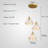 Nordic Modern Diamond Pendant Lamp Originality Living Room Bedroom Board Room Decoration Chandeliers Simple Iron Cloth LED Light