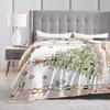 Border Painting Art Xmas Tree Flannel Blanket Winter Super Soft Throw Blanket for Child Couch Bed Funny Bedspread Sofa Bed Cover