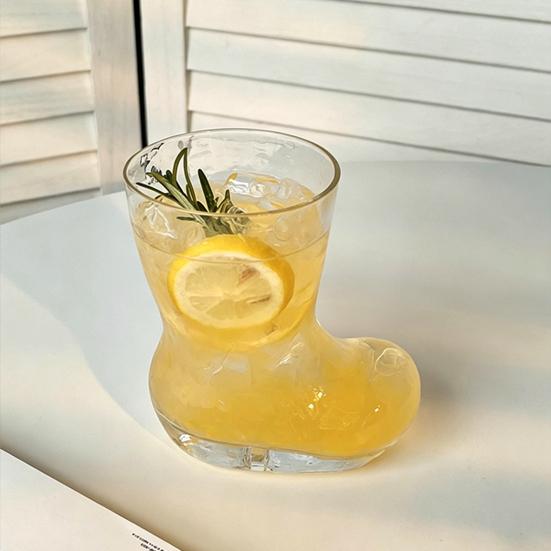 Creative Boot Shape Glass Cup, 300ml Novelty Boot Tumbler for Whiskey Beer Juice Coffee, Unique Home Bar Gift