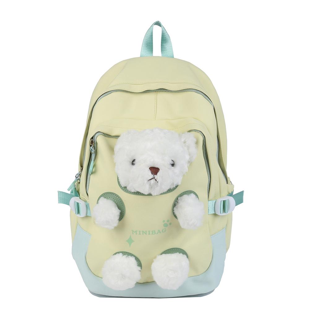Cute Bear Schoolbag Female Junior High School Student New Backpack Sweet Versatile Backpack Female