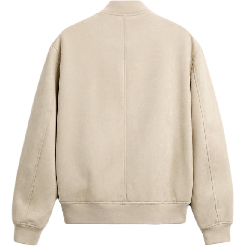 Zara Suede Texture Zipper Pilot Jacket Men Jackets Beige 8574700-710