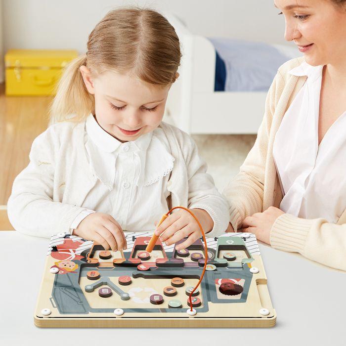Montessori třídič odpadu - TOP BRIGHT - Magnetické bludiště - 3 roky - Kov - Papír - Plast