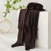 Spring & Summer Lightweight Sunscreen Shawl: Imitation Cotton-Linen, High-End Silk Gauze Scarf, Solid Color for Women