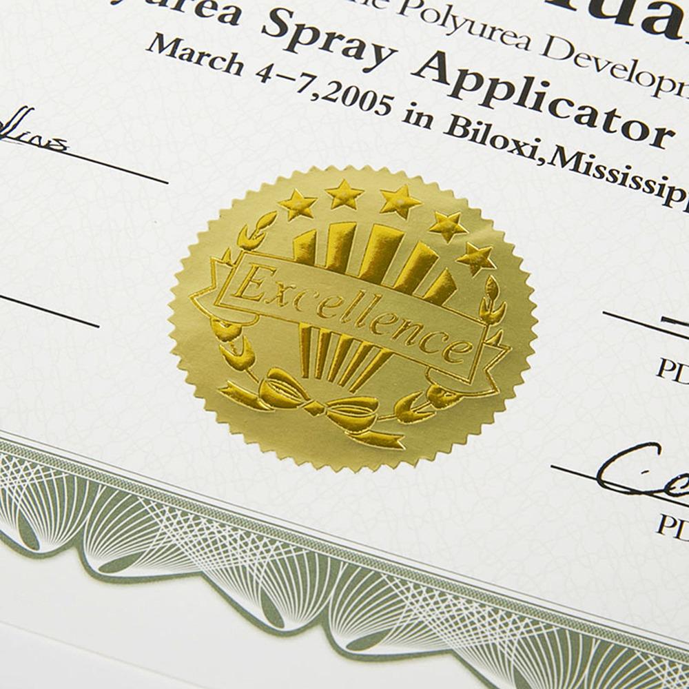 100pcs Metallic Foil Finish Serrated Edge Embosser Stickers  For Awards