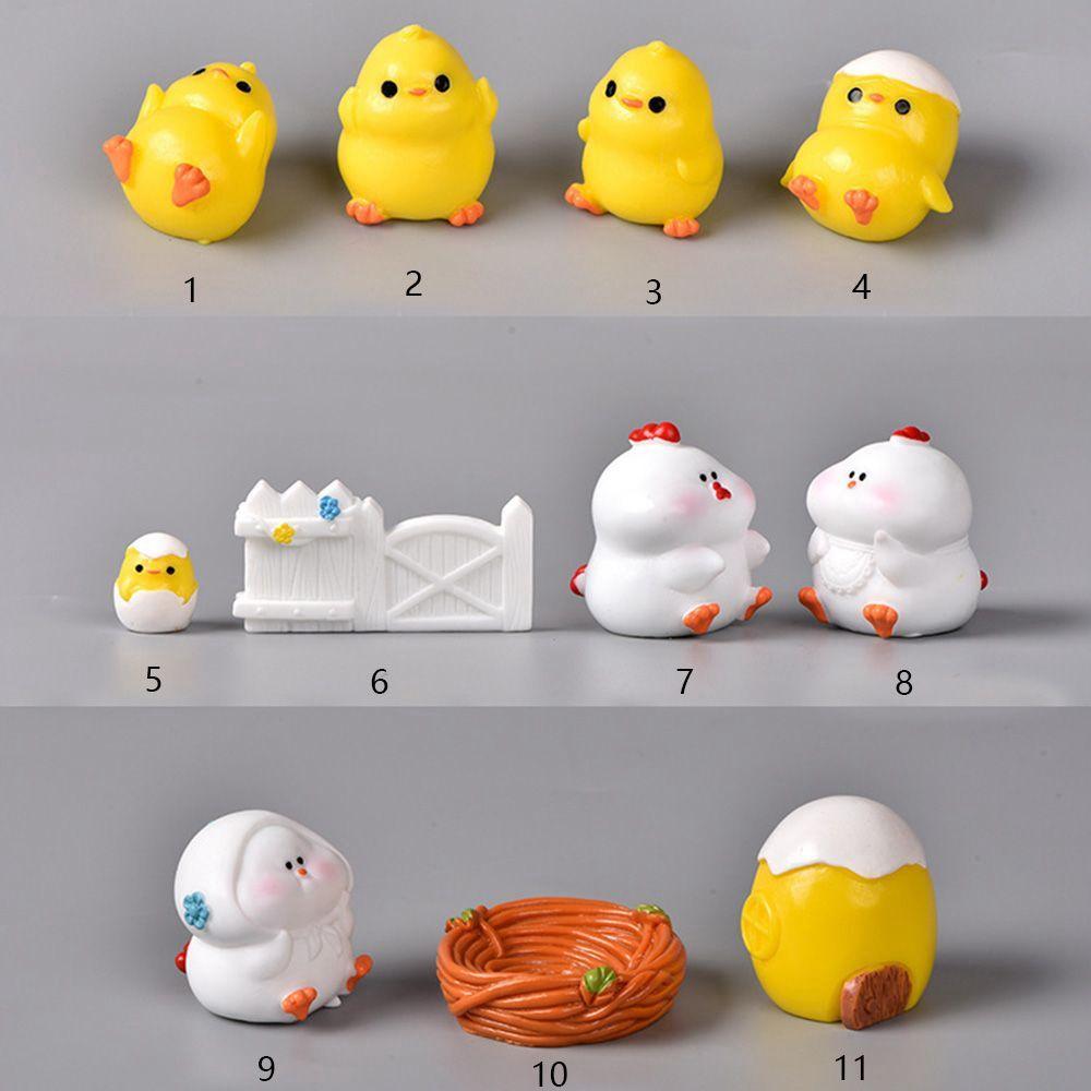 Decor Hen Chicken Miniatures Figurines Fairy Garden Ornaments Home Decorative Micro Landscape