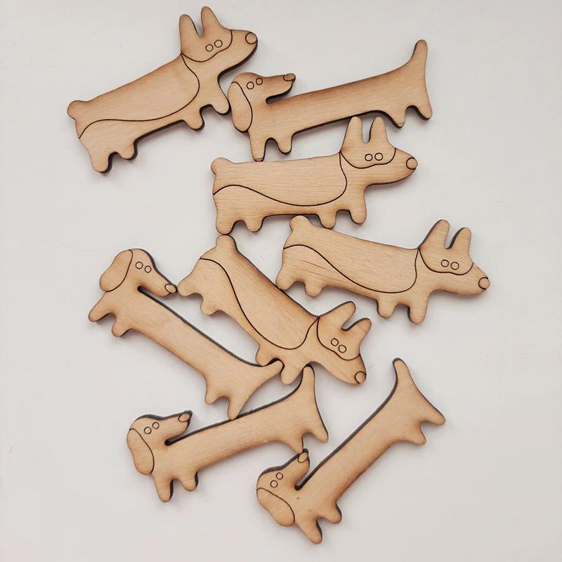 

Деревянная вышитая катушка Веселый корги и такса форма катушки Хранение швейных ниток и игл