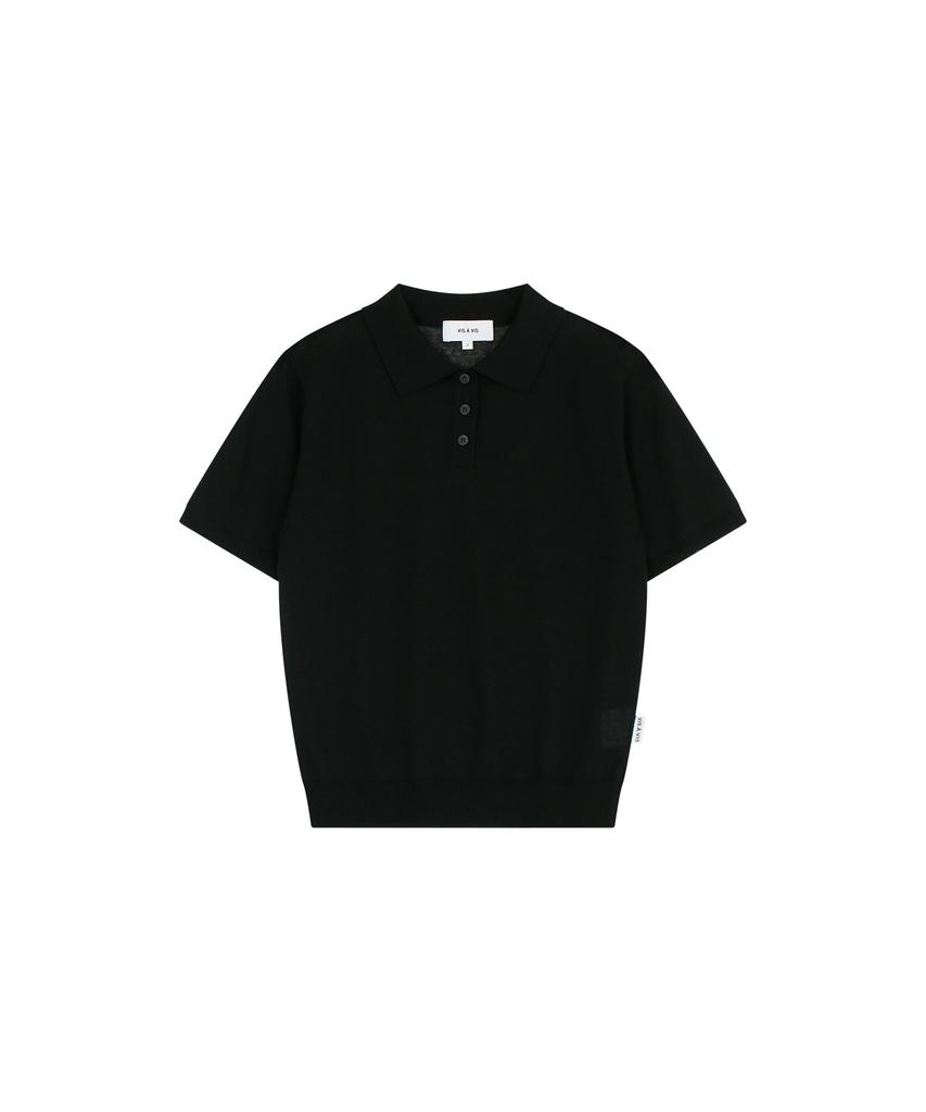 VIS A VIS C/P Polo Shirt Knit (Black)