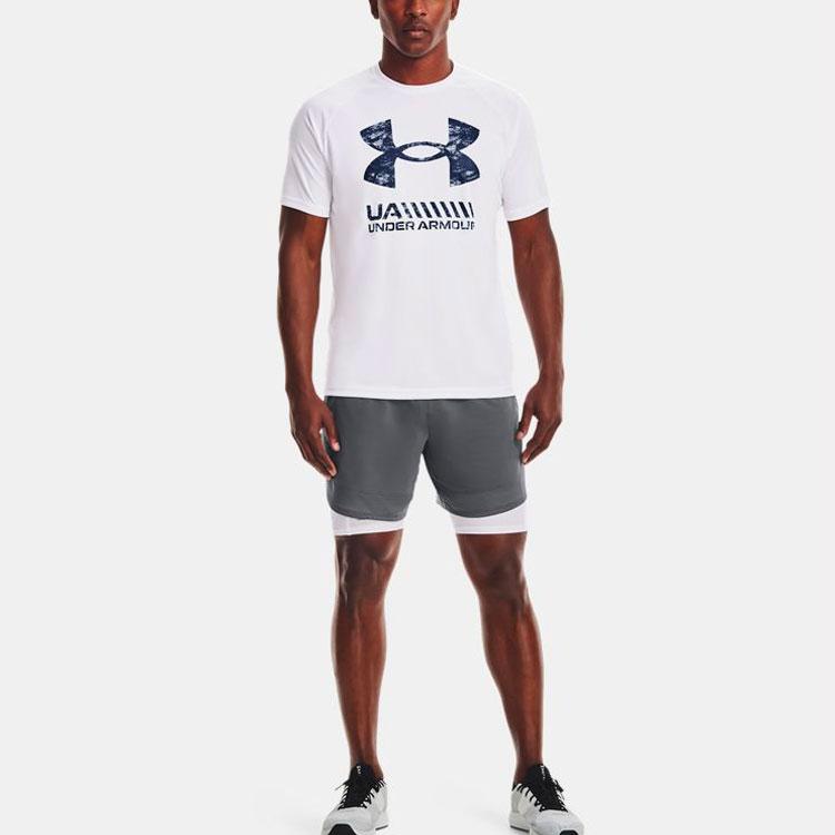 Under Armour Casual Training Breathable Round Neck Short Sleeve Raglan T-Shirt Men Tops White 1363065-100