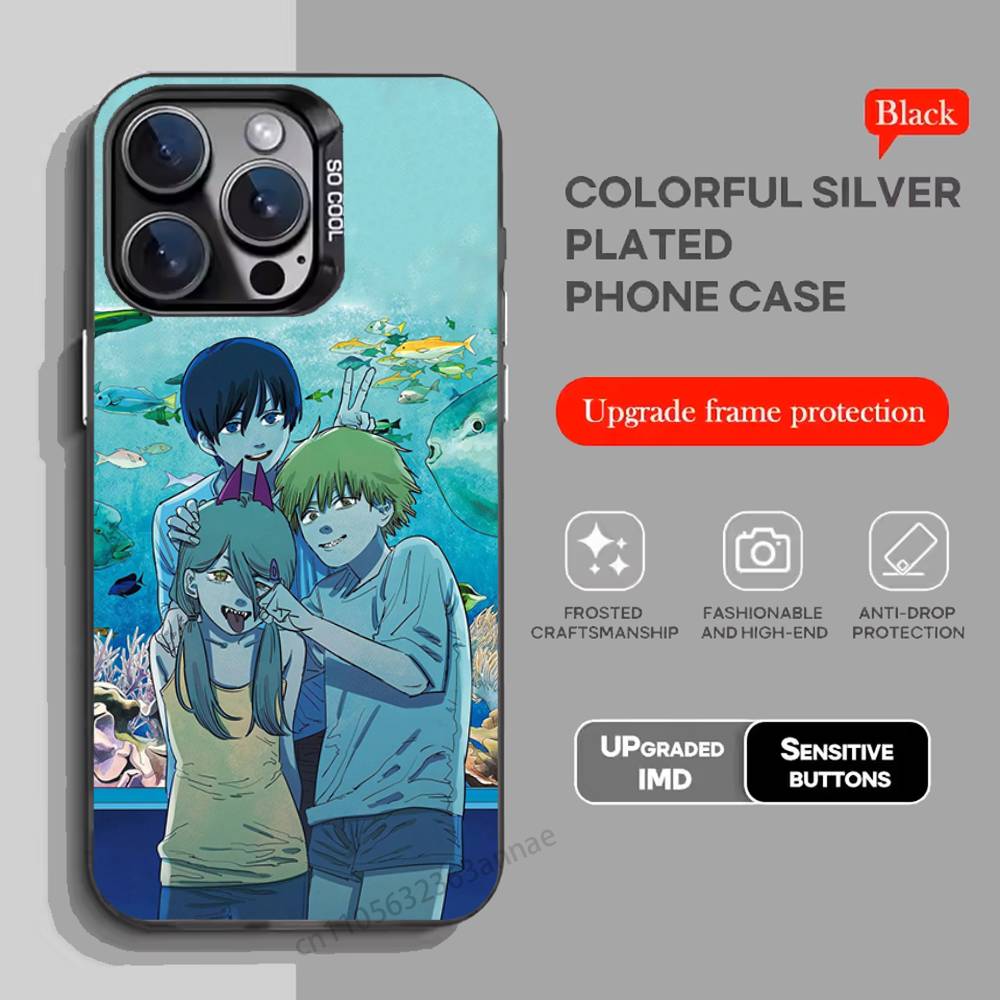Anime C-Chainsaw Man phone Case for iPhone 17 11 12 Pro Max Plus Mini Air SE 16e 14 15 16 13 Soft Shell