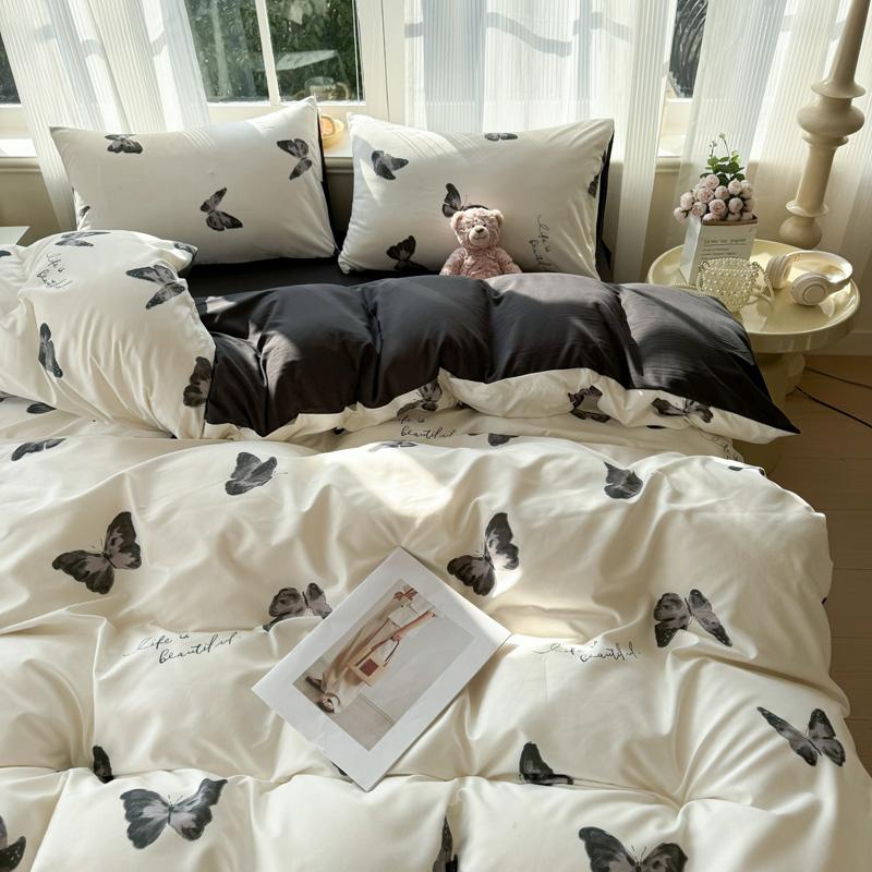 

3-предметный набивной и наволочка 48 x 74 см*2 Постельный комплект Пододеяльник Постельное белье, приятное к коже (без ядра) 200x230cm