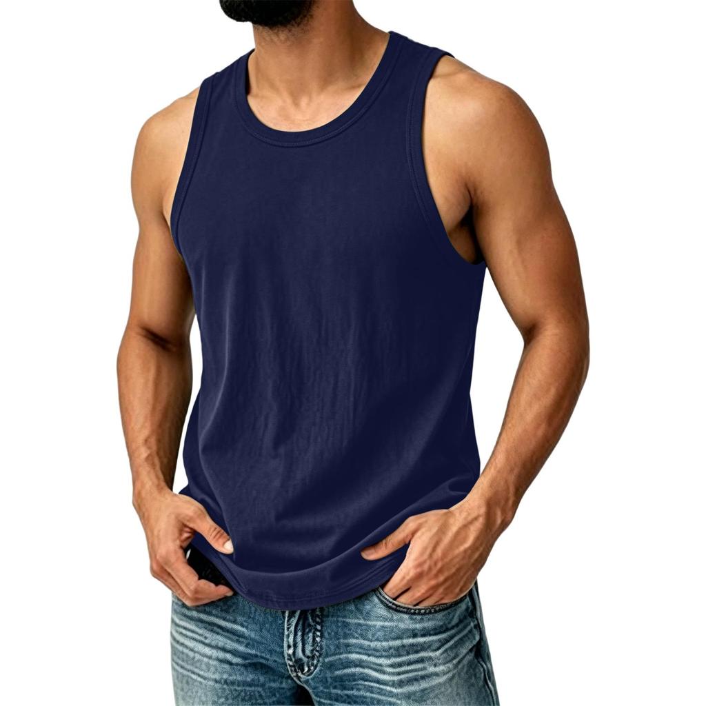 Herren Freizeit Einfarbig Ärmelloses Tanktop Leichtes Atmungsaktives Gewebe Bequeme Passform Sommerkleidung