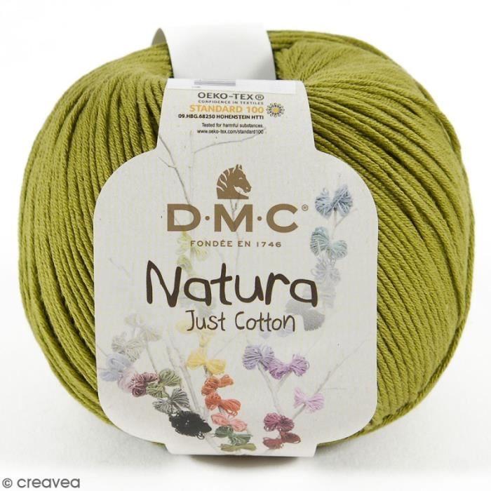 Fil à tricoter - DMC - Natura - 50 gr - 100% coton - Vert Pesto N°989