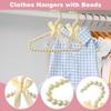 1Pcs Childrens Pearl Hanger 20cm Fashion Dog Clothes Baby Hanger Pearl Bow Cute Pet Hanger with Ribbon