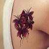 2 Pcs 3D Body Art DIY Stickers Temporary Tattoo Butterfly Flower Feather Sticker