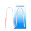 Plastic U-shaped Tongue Scraper with Injection-molded Card, Single Piece In Independent Packaging, Tongue Coating Cleaner
