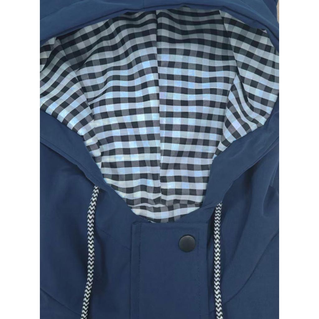 Autumn Winter Plaid Hooded 2-in-1 Detachable Waterproof Outdoor Hiking Jacket for Men Women