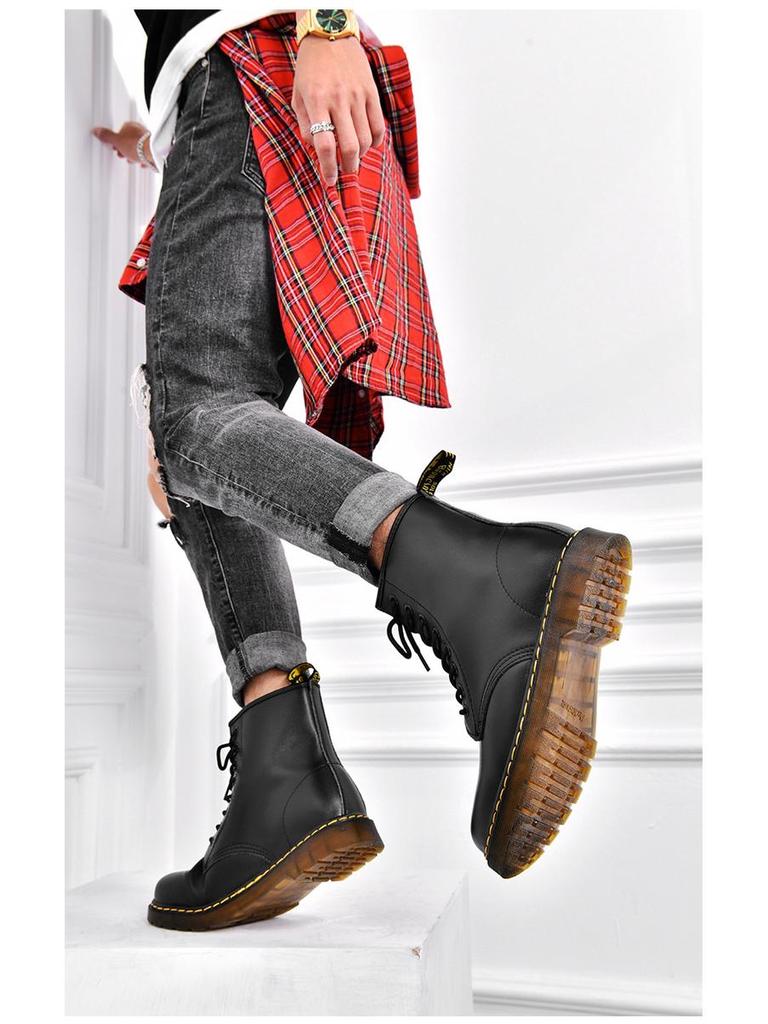 Chelsea High-Top Retro Martin Boots - Genuine Leather, British Style, Spring & Autumn 2024 Collection for Couples.