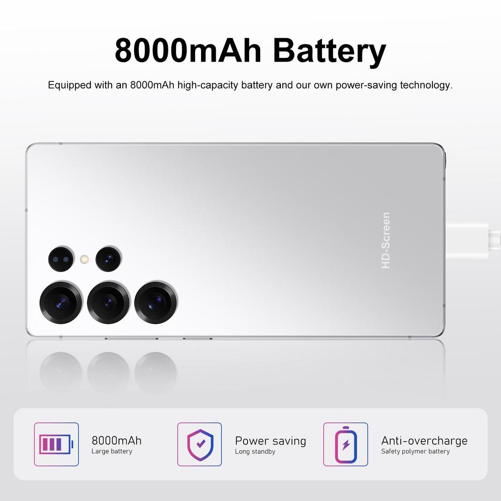 Sınır Ötesi S25 Ultra+ Android Akıllı Telefon: 7,3 İnç Ekran, Dahili Kalem, 16 GB RAM, 1 TB Depolama