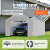 Carport Replacement Canopy Cover Side Wall 12 x 20 ft, Garage Tent Shelter Tarp Heavy-Duty Waterproof & UV Protected, Easy Installation with Ball