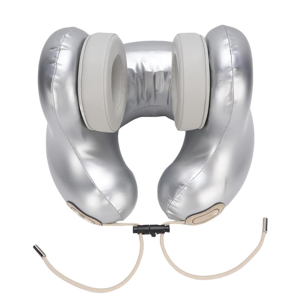 Travel Neck Pillow with Bluetooth 5.2 Headset U Shape Music Pillow with 2 Level Heating Detachable Magnetic Ear