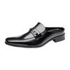 Fashion Summer 2024 New Leather Shoes Men's Breathable Half-leather Slippers Business Formal Shoe Cover Foot One Pedal Lazy Shoes Office