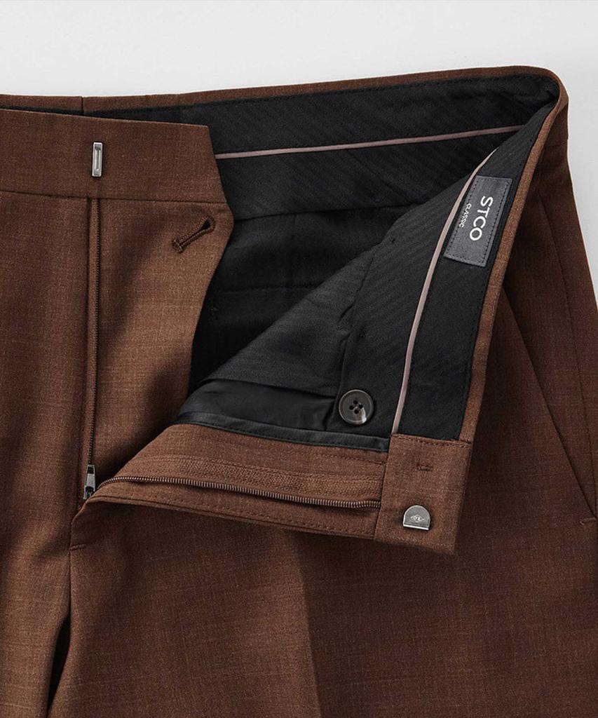 STCO Wool 42% Stretch Pants_Brown (Classic Fit)_Sslvb64Csh