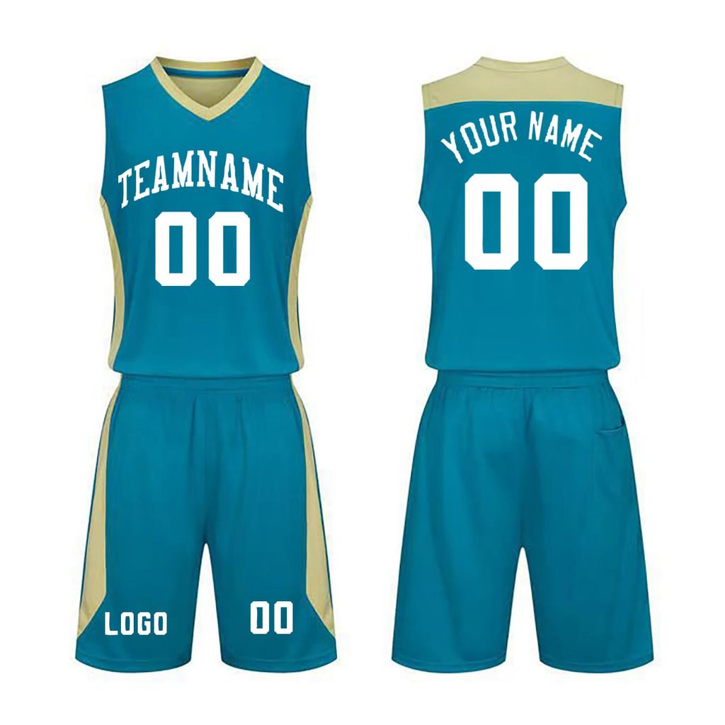 Custom Basketball Jersey Set Sleeveless Top and Shorts Two Piece Athletic Uniform for Team Men Women Youth Personalized Number