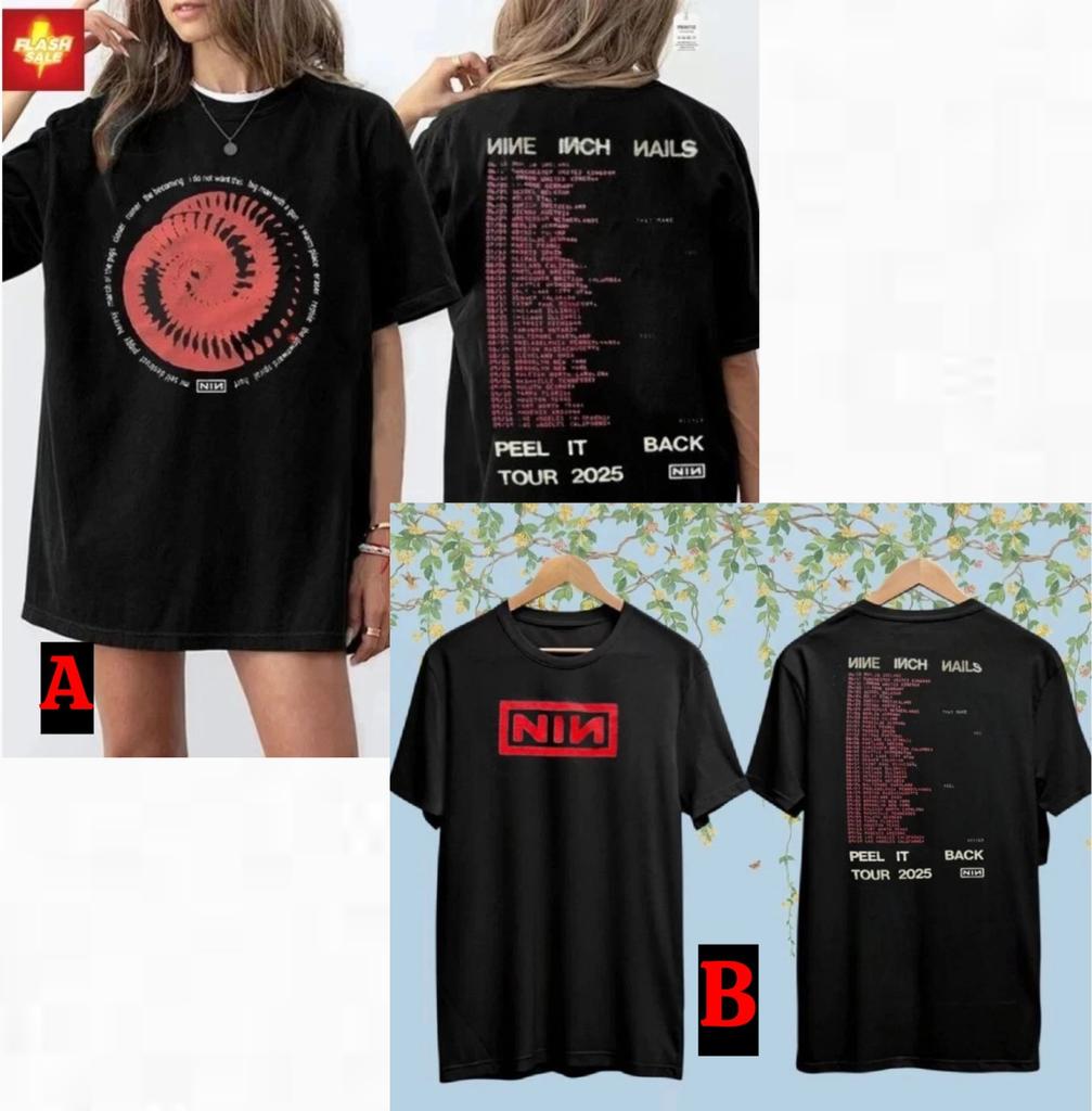 Nine Inch Nails Tour 2025 Shirt, NIN Rote Spirale Peel It Back Band T-Shirt