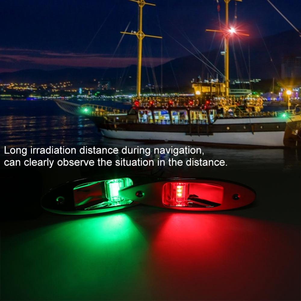 12V Voltage Boat Side Light Flush Mount Marine Signal Light Bright LED Bow Light for Sailboat