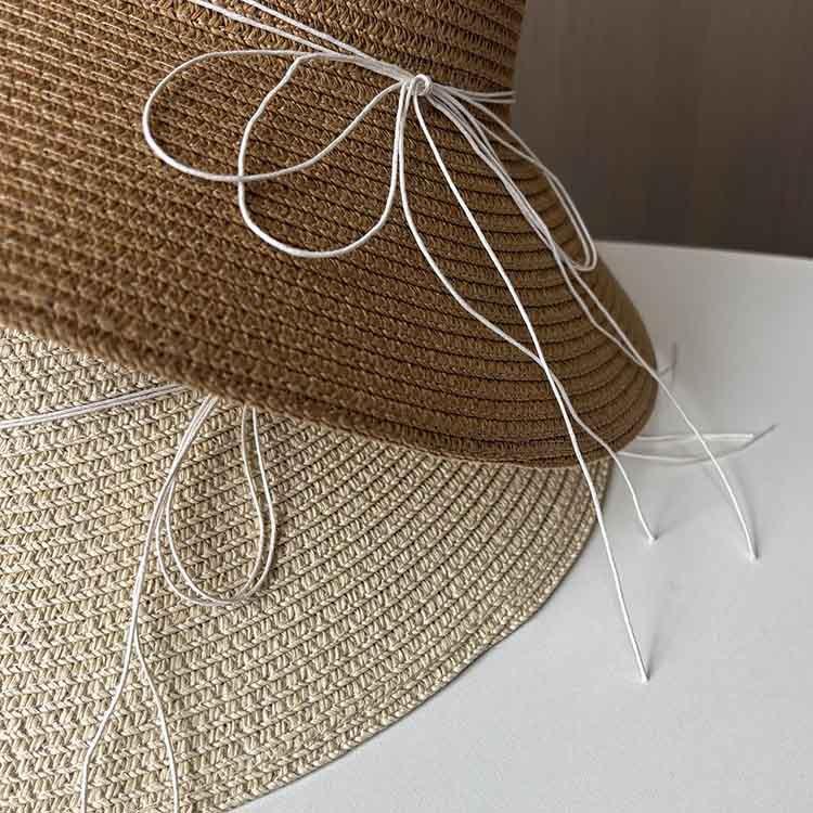 Summer Dome Big Brim Straw Hat Women's Pearl Braided Lace-Up Sunshade Sunscreen Hat Straw Vacation Big Brim Sun Hat